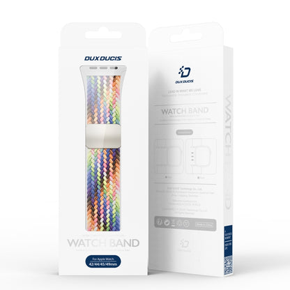 For Apple Watch Series 4 40mm DUX DUCIS Mixture Pro Series Magnetic Buckle Nylon Braid Watch Band(New Rainbow) - Watch Bands by DUX DUCIS | Online Shopping UK | buy2fix