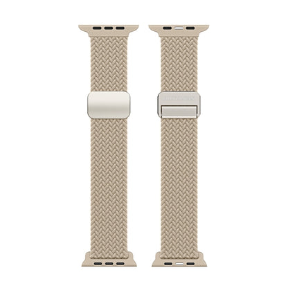 For Apple Watch Series 10 46mm DUX DUCIS Mixture Pro Series Magnetic Buckle Nylon Braid Watch Band(Beige) - Watch Bands by DUX DUCIS | Online Shopping UK | buy2fix