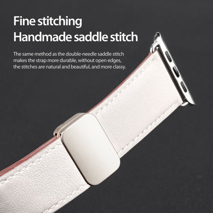 For Apple Watch Series 4 40mm DUX DUCIS YA Series Magnetic Buckle Genuine Leather Watch Band(White) - Watch Bands by DUX DUCIS | Online Shopping UK | buy2fix