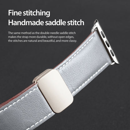 For Apple Watch Series 3 38mm DUX DUCIS YA Series Magnetic Buckle Genuine Leather Watch Band(Grey) - Watch Bands by DUX DUCIS | Online Shopping UK | buy2fix