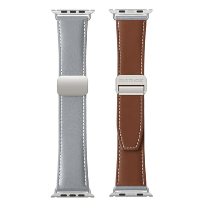 For Apple Watch Series 3 42mm DUX DUCIS YA Series Magnetic Buckle Genuine Leather Watch Band(Grey) - Watch Bands by DUX DUCIS | Online Shopping UK | buy2fix