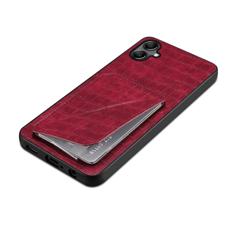 For Samsung Galaxy A13 5G Denior Imitation Crocodile Leather Back Phone Case with Holder(Rose Red) - Galaxy Phone Cases by Denior | Online Shopping UK | buy2fix