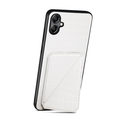 For Samsung Galaxy A20s Denior Imitation Crocodile Leather Back Phone Case with Holder(White) - Galaxy Phone Cases by Denior | Online Shopping UK | buy2fix