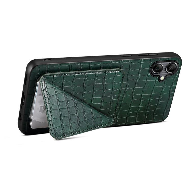 For Samsung Galaxy S23+ 5G Denior Imitation Crocodile Leather Back Phone Case with Holder(Green) - Galaxy S23+ 5G Cases by Denior | Online Shopping UK | buy2fix