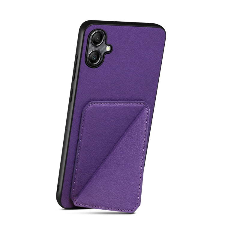For Samsung Galaxy A34 5G Denior Imitation Calf Leather Back Phone Case with Holder(Purple) - Galaxy Phone Cases by Denior | Online Shopping UK | buy2fix