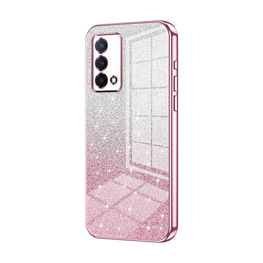 For OPPO K9 Gradient Glitter Powder Electroplated Phone Case(Pink) - OPPO Cases by buy2fix | Online Shopping UK | buy2fix