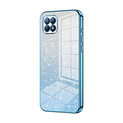 For OPPO Reno4 SE Gradient Glitter Powder Electroplated Phone Case(Blue) - OPPO Cases by buy2fix | Online Shopping UK | buy2fix