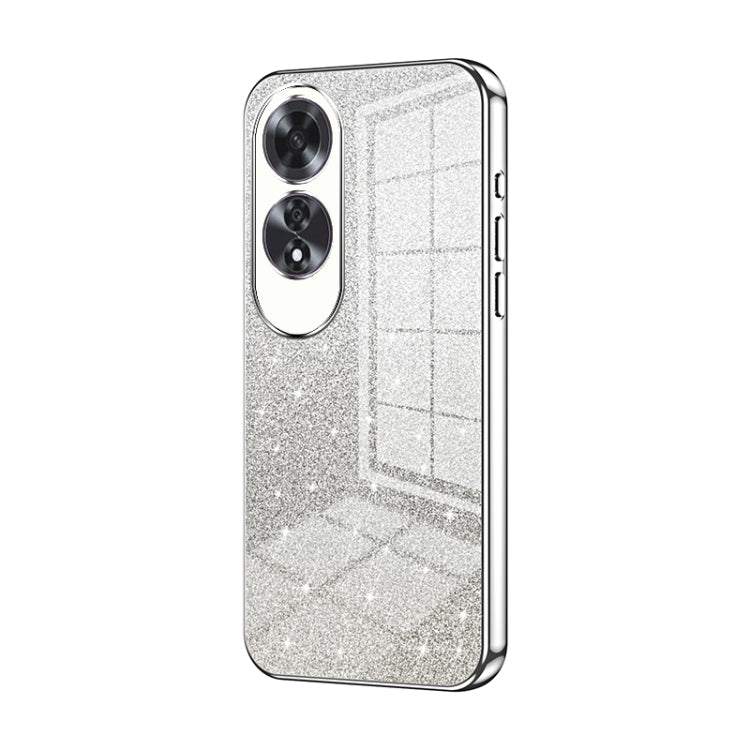 For OPPO A60 Gradient Glitter Powder Electroplated Phone Case(Silver) - OPPO Cases by buy2fix | Online Shopping UK | buy2fix