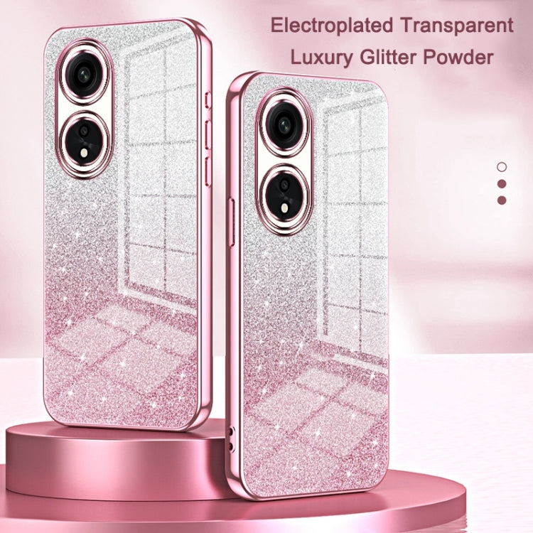 For OPPO Find X5 Gradient Glitter Powder Electroplated Phone Case(Pink) - OPPO Cases by buy2fix | Online Shopping UK | buy2fix