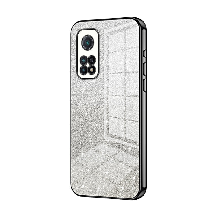 For Xiaomi Redmi K30S / Mi 10T Pro 5G Gradient Glitter Powder Electroplated Phone Case(Black) - Xiaomi Cases by buy2fix | Online Shopping UK | buy2fix