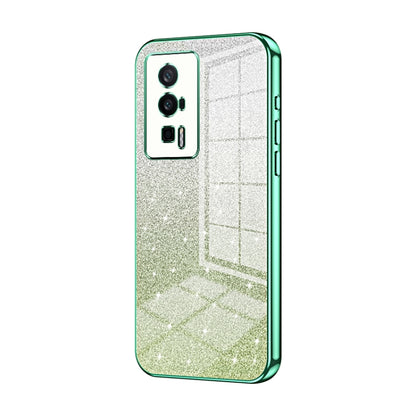 For Xiaomi Redmi K60 / K60 Pro Gradient Glitter Powder Electroplated Phone Case(Green) - Xiaomi Cases by buy2fix | Online Shopping UK | buy2fix