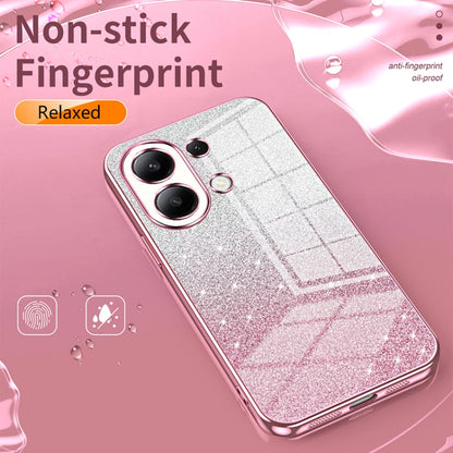 For Xiaomi Redmi Note 12 4G Gradient Glitter Powder Electroplated Phone Case(Transparent) - Xiaomi Cases by buy2fix | Online Shopping UK | buy2fix