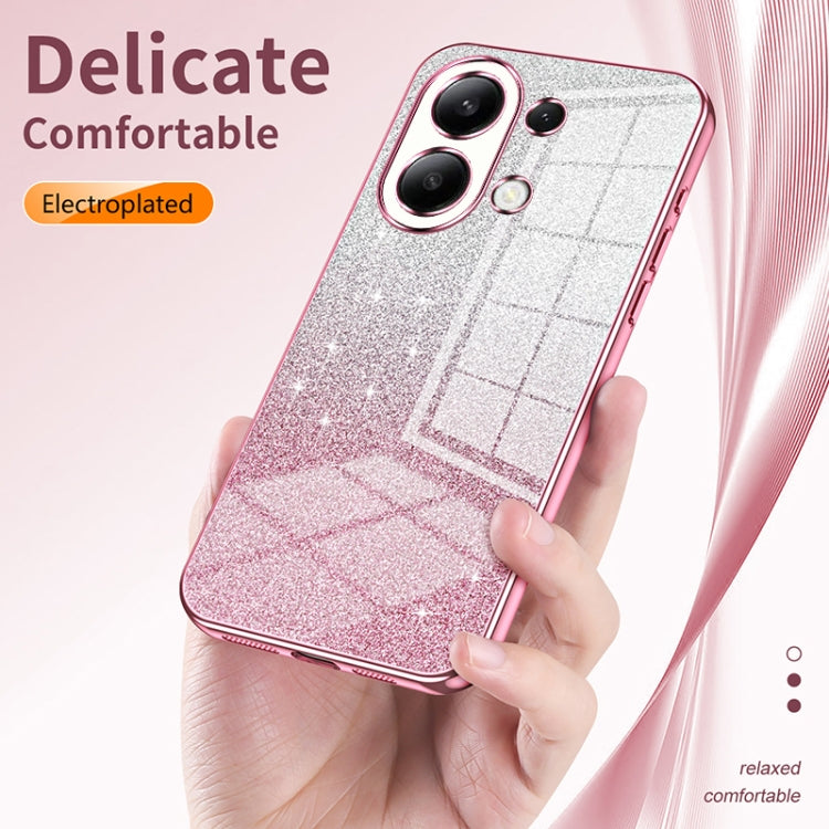 For Xiaomi Redmi K50 Gaming / Poco F4 GT Gradient Glitter Powder Electroplated Phone Case(Transparent) - Xiaomi Cases by buy2fix | Online Shopping UK | buy2fix