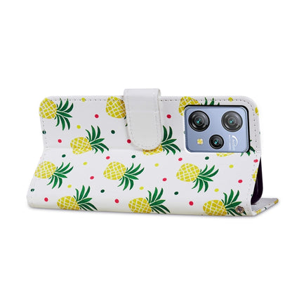 For Blackview A53 Pro Painted Pattern Horizontal Flip Leather Phone Case(Pineapple) - More Brand by buy2fix | Online Shopping UK | buy2fix