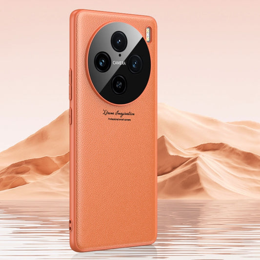 For vivo X100 Pro GKK Precision Hole Ultra-thin Full Coverage Leather Phone Case(Orange) - X100 Pro Cases by GKK | Online Shopping UK | buy2fix