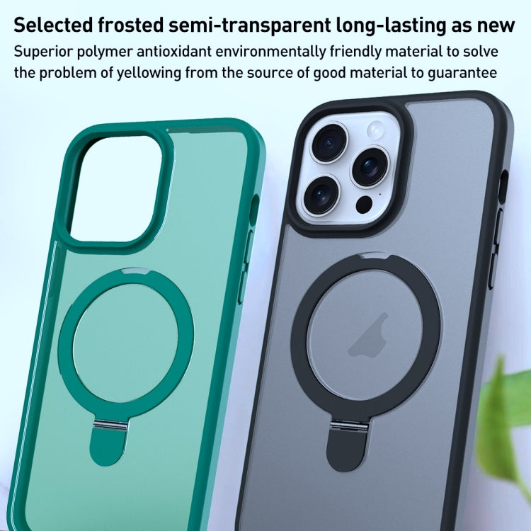 For iPhone 14 Plus MagSafe Magnetic Holder Phone Case(Dark Green) - iPhone 14 Plus Cases by buy2fix | Online Shopping UK | buy2fix