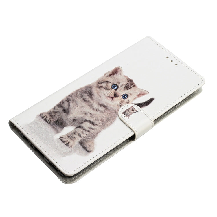 For Blackview A55 Pro Colored Drawing Leather Phone Case(Little Tabby Cat) - More Brand by buy2fix | Online Shopping UK | buy2fix