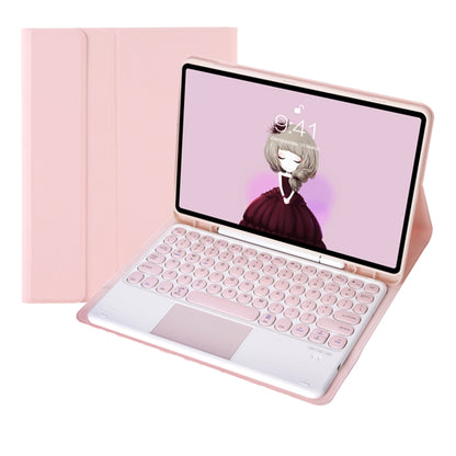 For Samsung Galaxy Tab S9 FE Candy Color TPU Round Keycap Touch Bluetooth Keyboard Leather Case(Pink) - Samsung Keyboard by buy2fix | Online Shopping UK | buy2fix