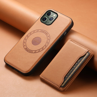 For iPhone 11 Pro Denior Cowhide Texture Leather MagSafe Detachable Wallet Phone Case(Khaki) - iPhone 11 Pro Cases by Denior | Online Shopping UK | buy2fix