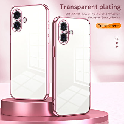 For iPhone 16 Transparent Plating Fine Hole Phone Case(Purple) - iPhone 16 Cases by buy2fix | Online Shopping UK | buy2fix