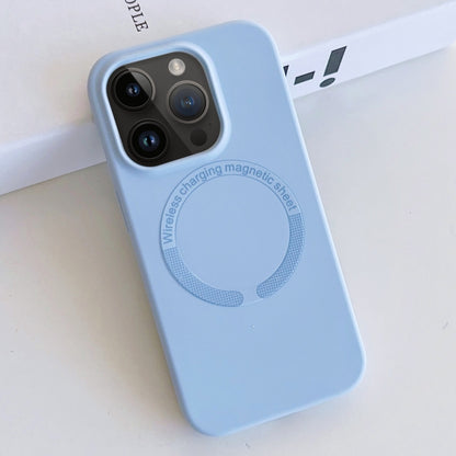 For iPhone 14 Pro MagSafe Magnetic Liquid Silicone Phone Case(Light Blue) - iPhone 14 Pro Cases by buy2fix | Online Shopping UK | buy2fix