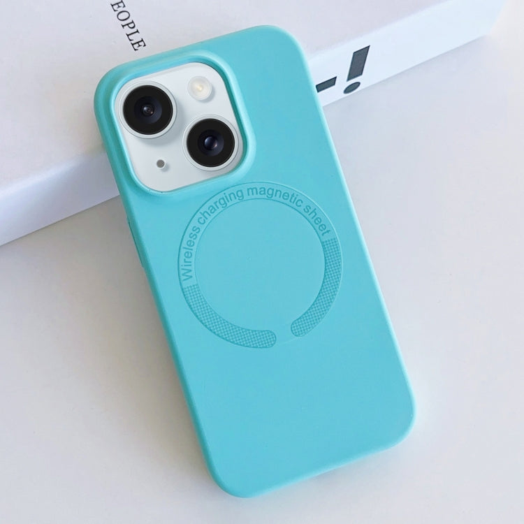 For iPhone 15 MagSafe Magnetic Liquid Silicone Phone Case(Lake Blue) - iPhone 15 Cases by buy2fix | Online Shopping UK | buy2fix