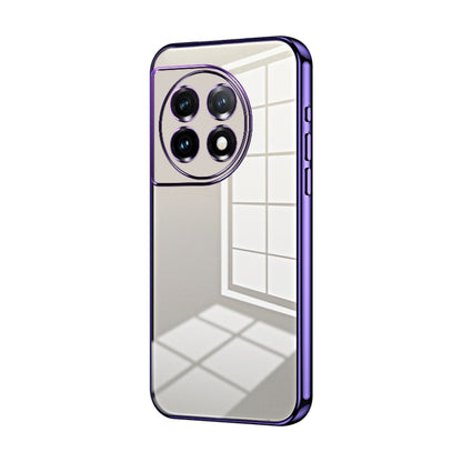 For OnePlus 11 Transparent Plating Fine Hole Phone Case(Purple) - OnePlus Cases by buy2fix | Online Shopping UK | buy2fix