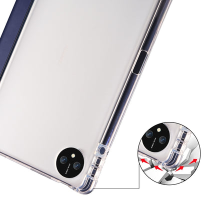For Huawei MatePad Pro 11 2024 3-fold Clear TPU Leather Tablet Case with Pen Slot(Dark Blue) - Huawei by buy2fix | Online Shopping UK | buy2fix