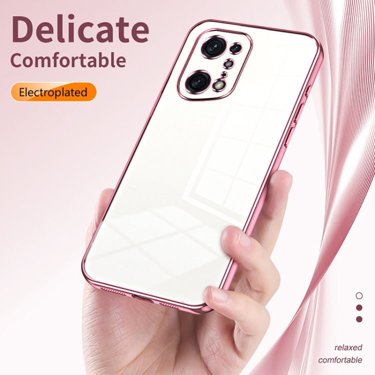 For OPPO Find X5 Pro Transparent Plating Fine Hole Phone Case(Transparent) - OPPO Cases by buy2fix | Online Shopping UK | buy2fix