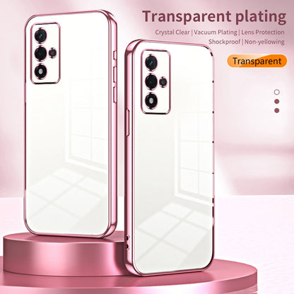 For OPPO A93s 5G Transparent Plating Fine Hole Phone Case(Black) - OPPO Cases by buy2fix | Online Shopping UK | buy2fix