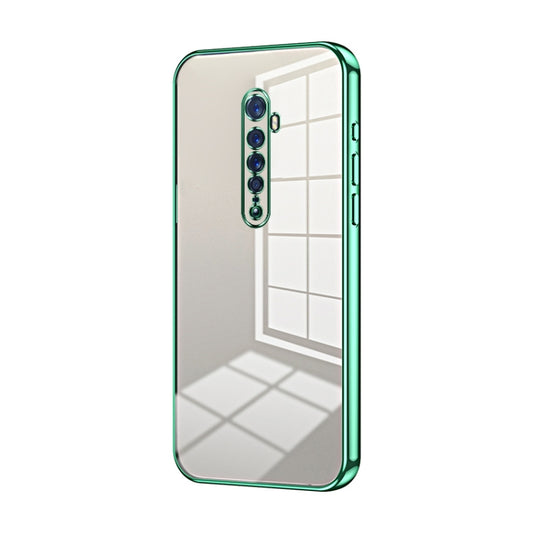 For OPPO Reno2 Transparent Plating Fine Hole Phone Case(Green) - OPPO Cases by buy2fix | Online Shopping UK | buy2fix