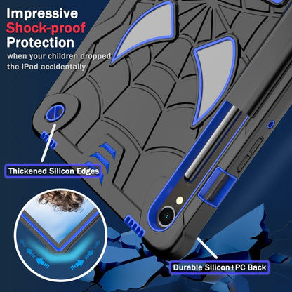 For Samsung Galaxy Tab S9 FE / S9 Fold-Holder Spider Silicone Hybrid PC Tablet Case(Back Blue) - Galaxy Tab S9 Cases by buy2fix | Online Shopping UK | buy2fix