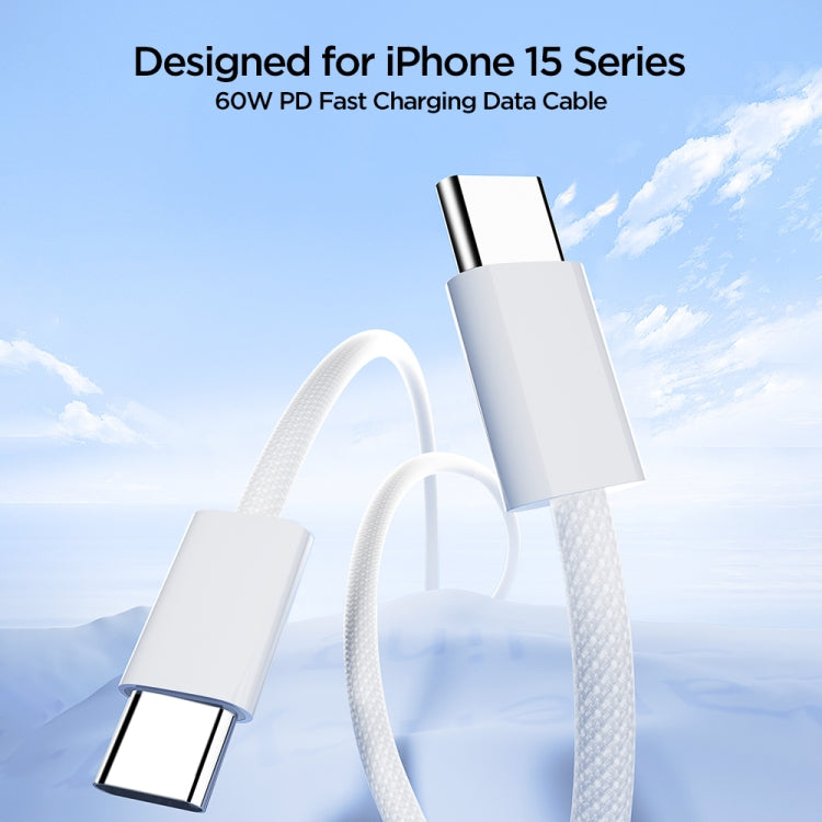 JOYROOM S-A45 1m 60W USB-C / Type-C to USB-C / Type-C Ben Series Fast Charging Data Cable(White) - USB-C & Type-C Cable by JOYROOM | Online Shopping UK | buy2fix