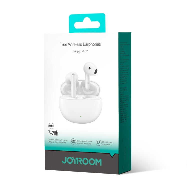 JOYROOM Funpods Series JR-FB2 Semi-In-Ear True Wireless Bluetooth Earbuds(White) - TWS Earphone by JOYROOM | Online Shopping UK | buy2fix