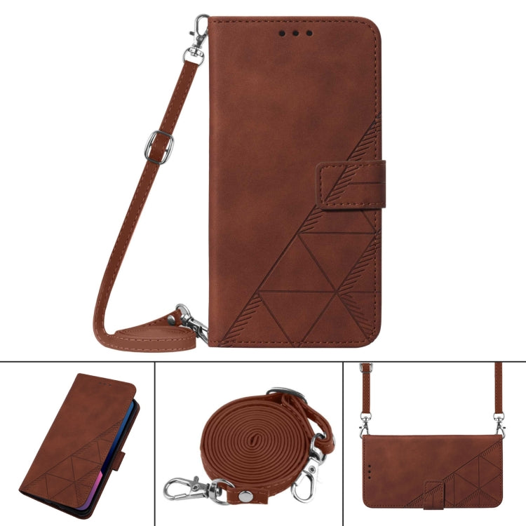 For Motorola Moto G Power 5G 2024 Crossbody 3D Embossed Flip Leather Phone Case(Brown) - Motorola Cases by buy2fix | Online Shopping UK | buy2fix