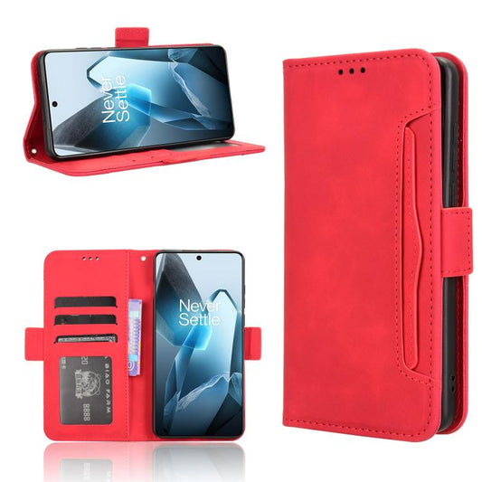 For OnePlus 13 5G Skin Feel Calf Texture Card Slots Leather Phone Case(Red) - OnePlus Cases by buy2fix | Online Shopping UK | buy2fix