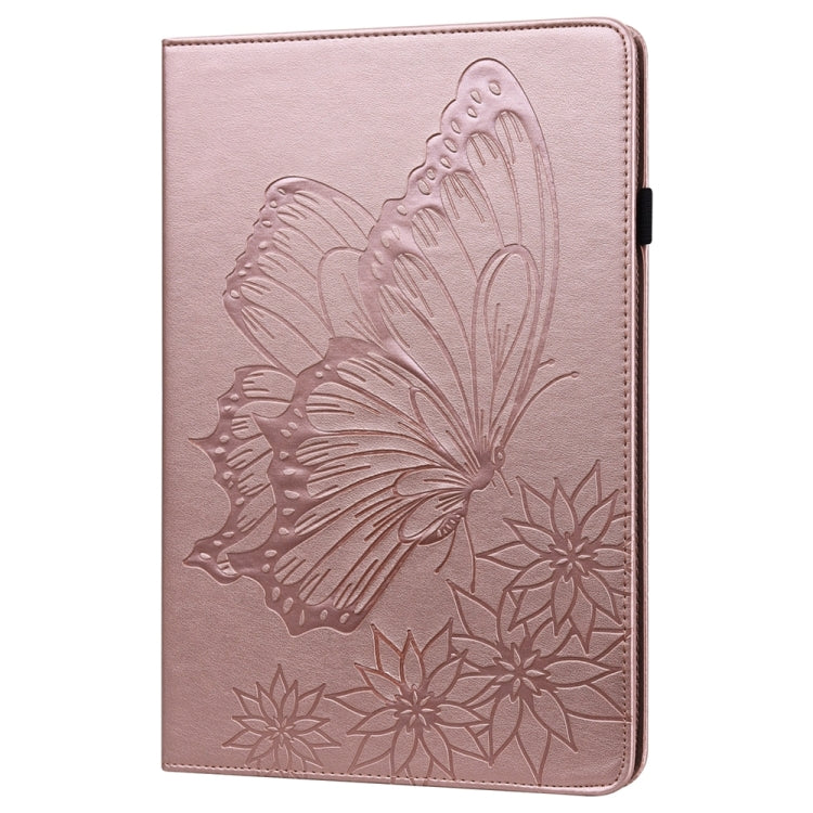 For iPad Pro 12.9 2022 / Air 13 2024 Big Butterfly Embossed Leather Tablet Case(Rose Gold) - iPad Pro 12.9 (2022/2021) Cases by buy2fix | Online Shopping UK | buy2fix