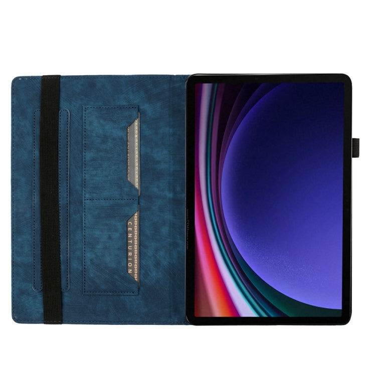 For Samsung Galaxy Tab S9 FE+ / S9+ / S8+ Butterfly Cat Embossing Leather Tablet Case(Dark Blue) - Galaxy Tab S9+ Cases by buy2fix | Online Shopping UK | buy2fix