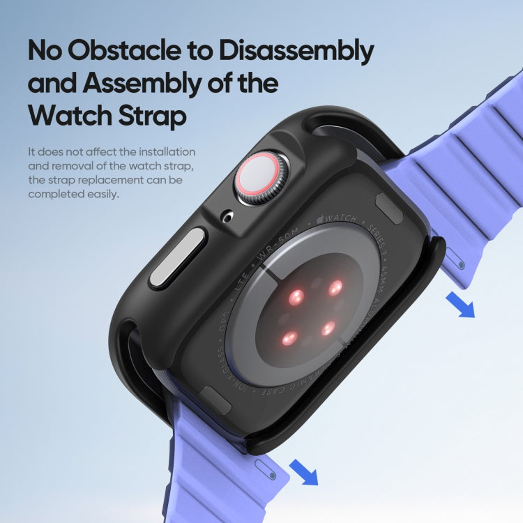 For Apple Watch 9 / 8 / 7 41mm DUX DUCIS Bamo Series Hollow PC + TPU Watch Protective Case(Black+Grey) - Watch Cases by DUX DUCIS | Online Shopping UK | buy2fix