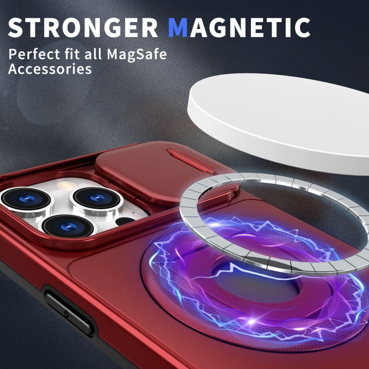 For iPhone 11 Pro Max Camshield MagSafe Ring Holder Armor Phone Case(Red) - iPhone 11 Pro Max Cases by buy2fix | Online Shopping UK | buy2fix