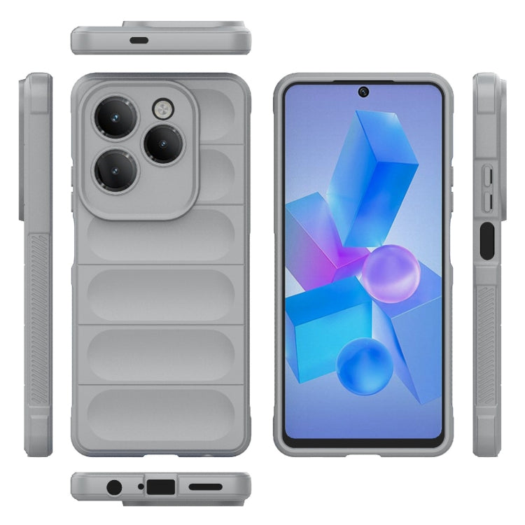 For Infinix Hot 40 Pro / Hot 40 Magic Shield TPU + Flannel Phone Case(Grey) - Infinix Cases by buy2fix | Online Shopping UK | buy2fix