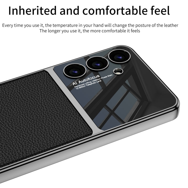 For Samsung Galaxy S24 5G GKK Plating TPU + Leather Full Coverage Phone Case(Carbon Fibre) - Galaxy Phone Cases by GKK | Online Shopping UK | buy2fix