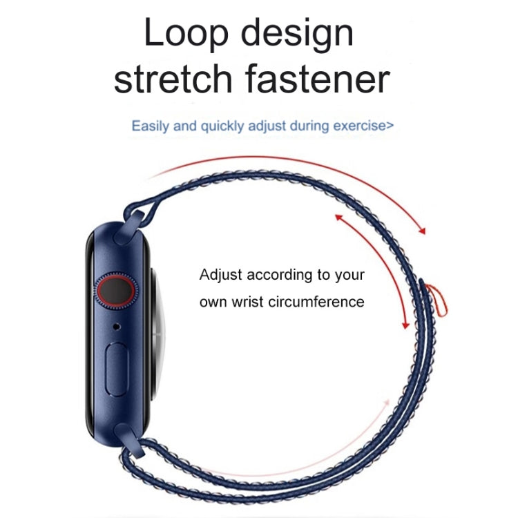 For Apple Watch Ultra 49mm Loop Nylon Watch Band(Royal Blue Orange) - Watch Bands by buy2fix | Online Shopping UK | buy2fix