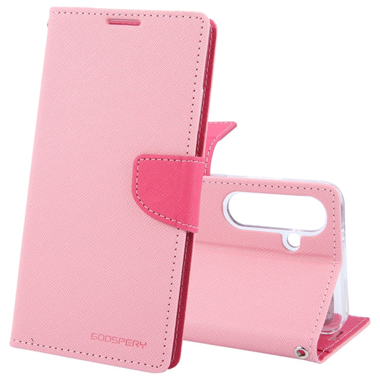 For Samsung Galaxy S24+ 5G GOOSPERY FANCY DIARY Cross Texture Leather Phone Case(Pink) - Galaxy S24+ 5G Cases by GOOSPERY | Online Shopping UK | buy2fix