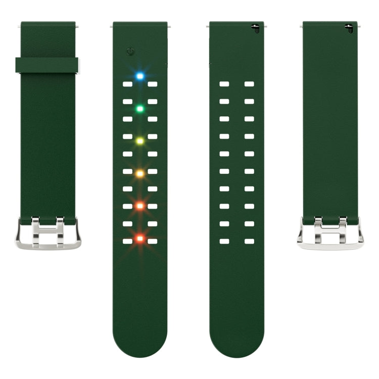 For Apple Watch SE 2023 44mm Luminous Colorful Light Silicone Watch Band(Green) - Watch Bands by buy2fix | Online Shopping UK | buy2fix