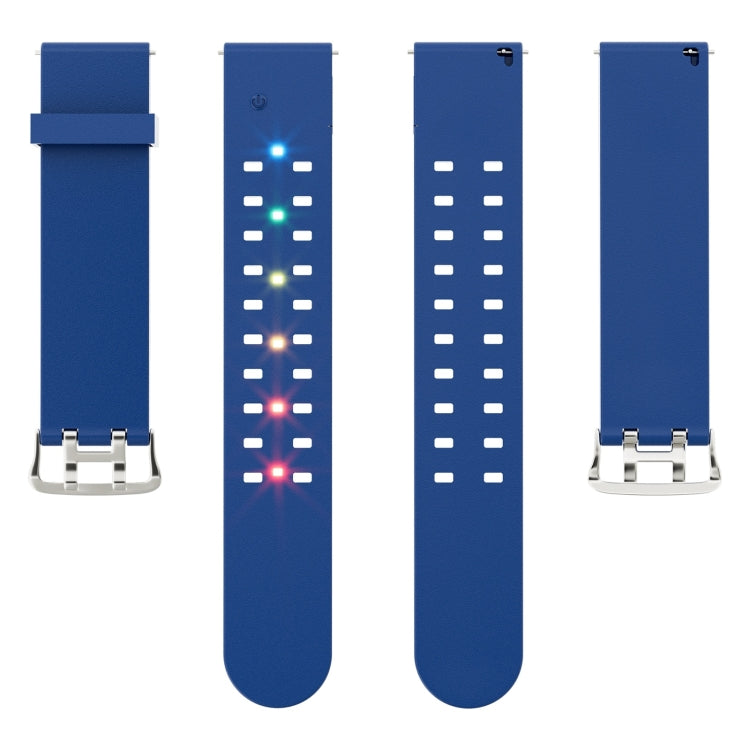 For Apple Watch SE 2022 40mm Luminous Colorful Light Silicone Watch Band(Blue) - Watch Bands by buy2fix | Online Shopping UK | buy2fix