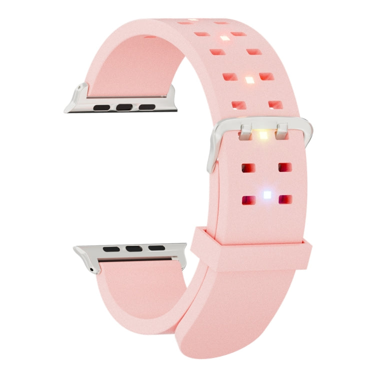 For Apple Watch SE 40mm Luminous Colorful Light Silicone Watch Band(Pink) - Watch Bands by buy2fix | Online Shopping UK | buy2fix