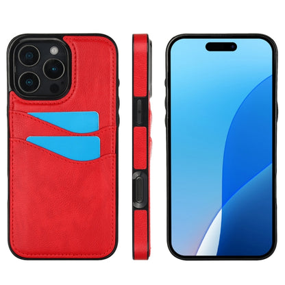 For iPhone 16 Pro Max Litchi Leather Skin Card Slots Phone Case(Red) - iPhone 16 Pro Max Cases by buy2fix | Online Shopping UK | buy2fix