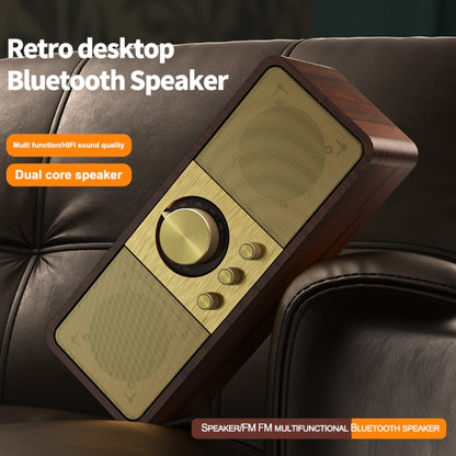 OneDer JY82 Wooden Retro Styling Wireless Speaker HIFI Classic FM Radio Support TF / U-Disk / AUX(Walnut Wood) - Desktop Speaker by OneDer | Online Shopping UK | buy2fix