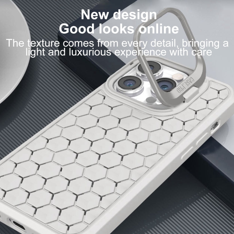 For iPhone 14 Pro Honeycomb Radiating Lens Holder Magsafe Phone Case(Grey) - iPhone 14 Pro Cases by buy2fix | Online Shopping UK | buy2fix